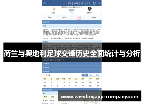 荷兰与奥地利足球交锋历史全面统计与分析